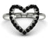 Black Diamond Heart Ring - Lia No. 9