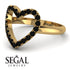 Black Diamond Heart Ring - Lia No. 7