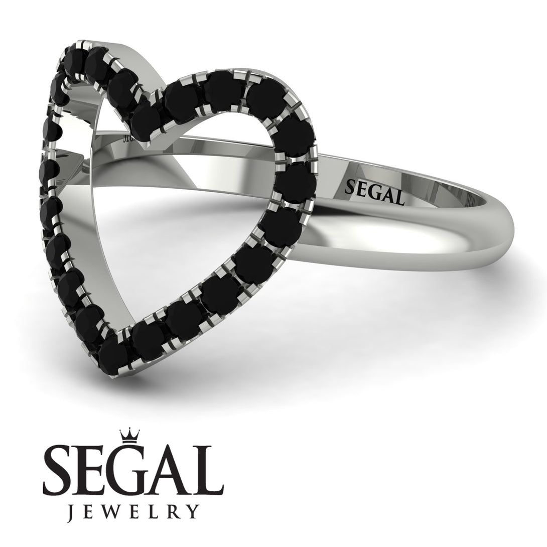 Black Diamond Heart Ring - Lia No. 9