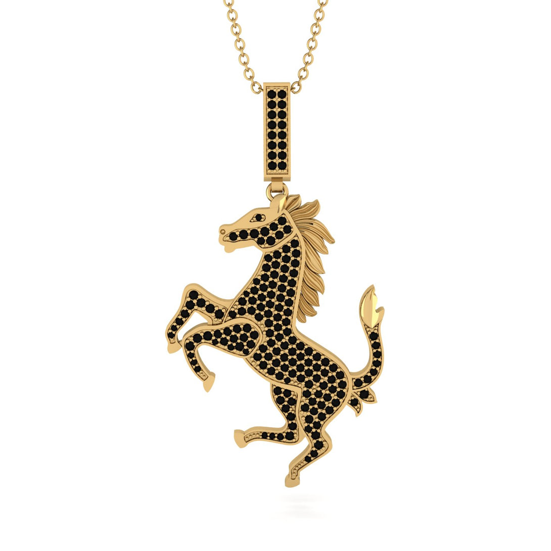 Black Diamond Horse Necklace - Douglas No. 7