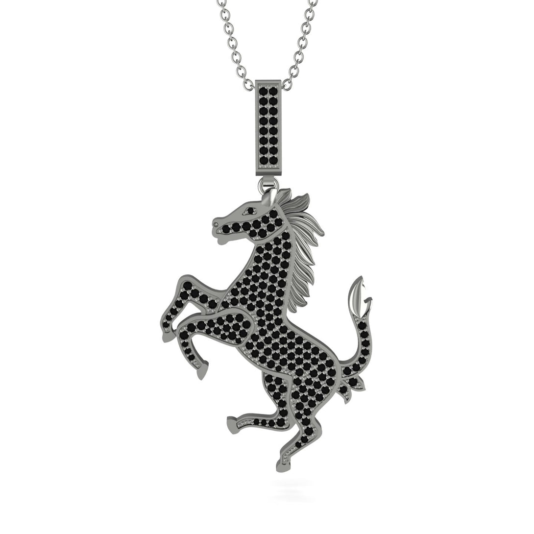 Black Diamond Horse Necklace - Douglas No. 9