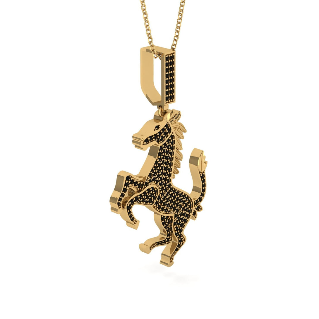 Black Diamond Horse Necklace - Douglas No. 7