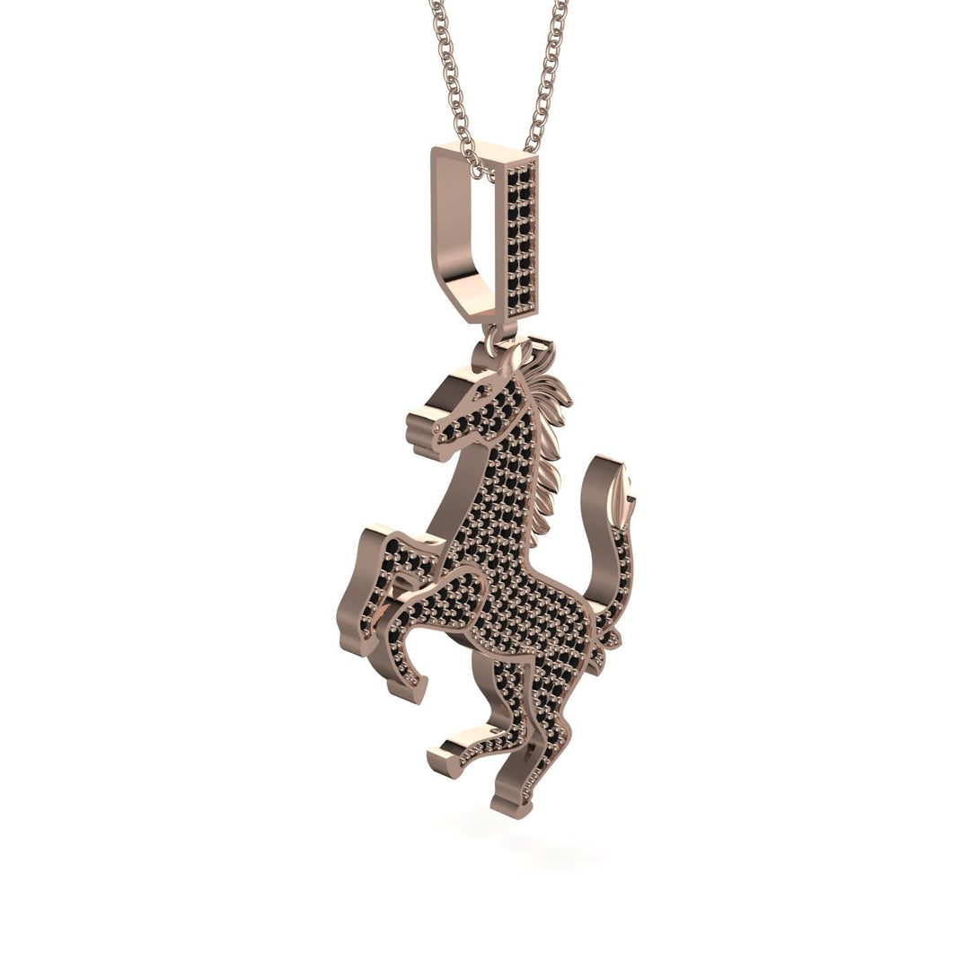 Black Diamond Horse Necklace - Douglas No. 8