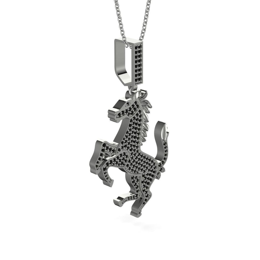 Black Diamond Horse Necklace - Douglas No. 9