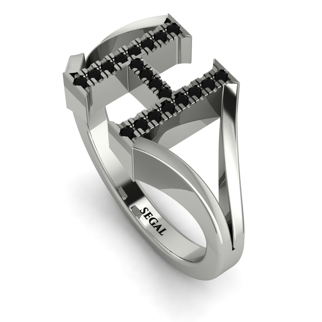Black Diamond Initial H Ring