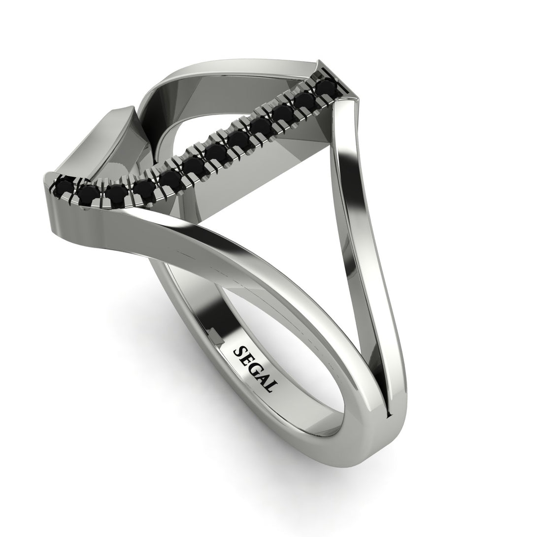 Black Diamond Initial J Ring