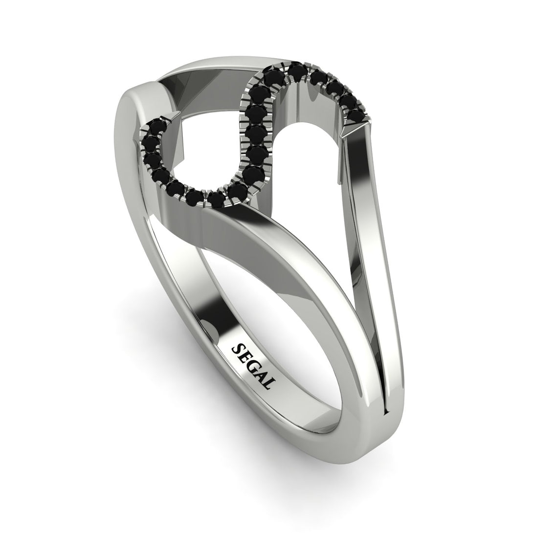 Black Diamond Initial S Ring