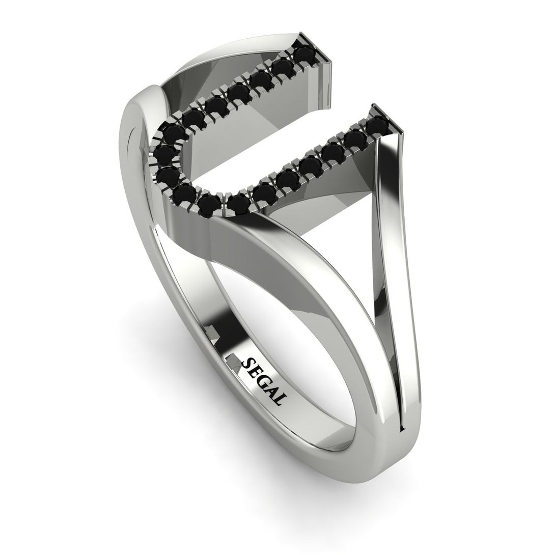Black Diamond Initial U Ring