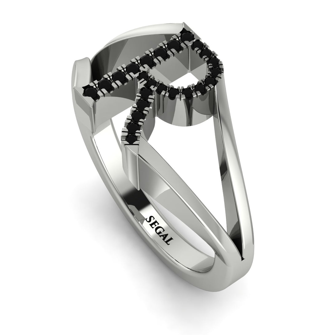 Black Diamond Initial R Ring