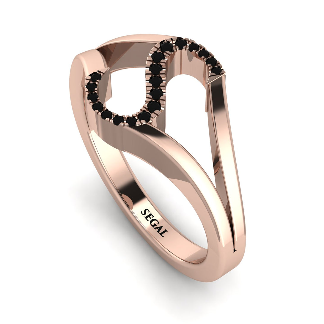 Black Diamond Initial S Ring