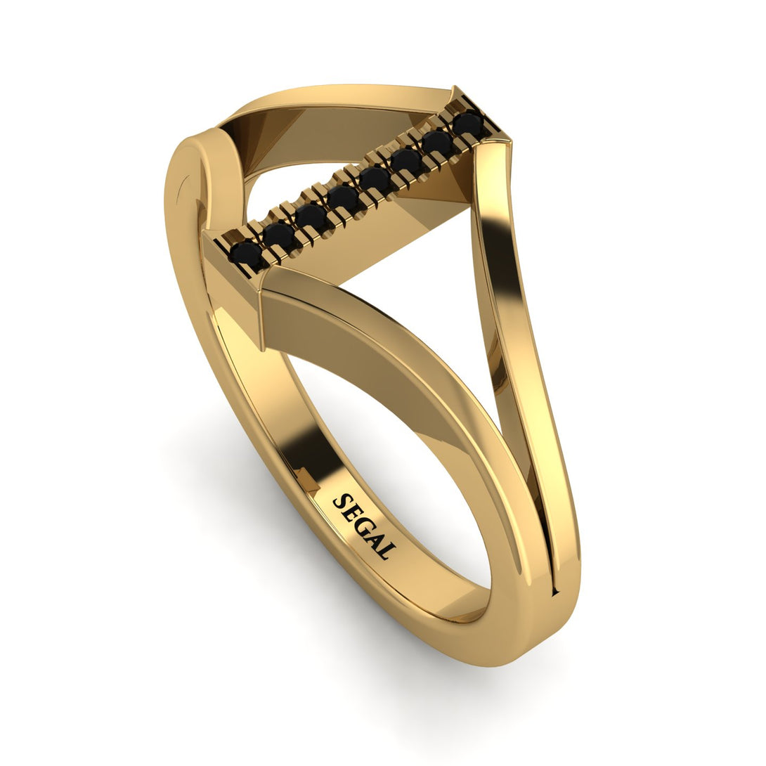 Black Diamond Initial I Ring