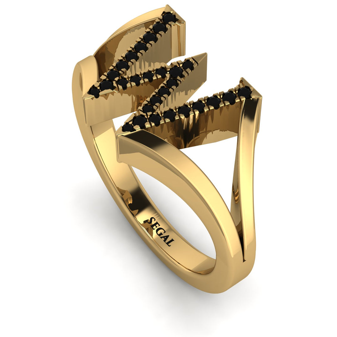 Black Diamond Initial W Ring