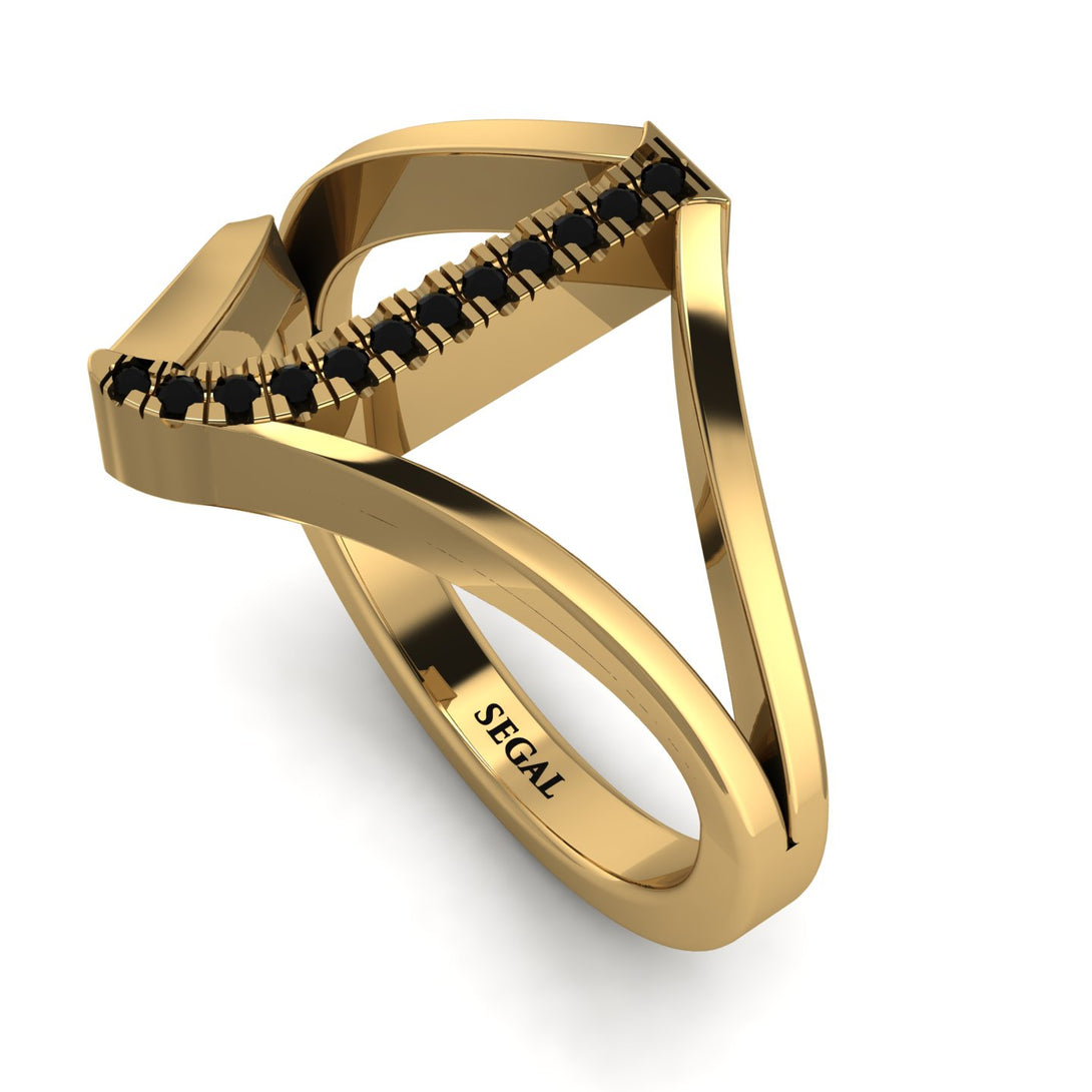 Black Diamond Initial J Ring