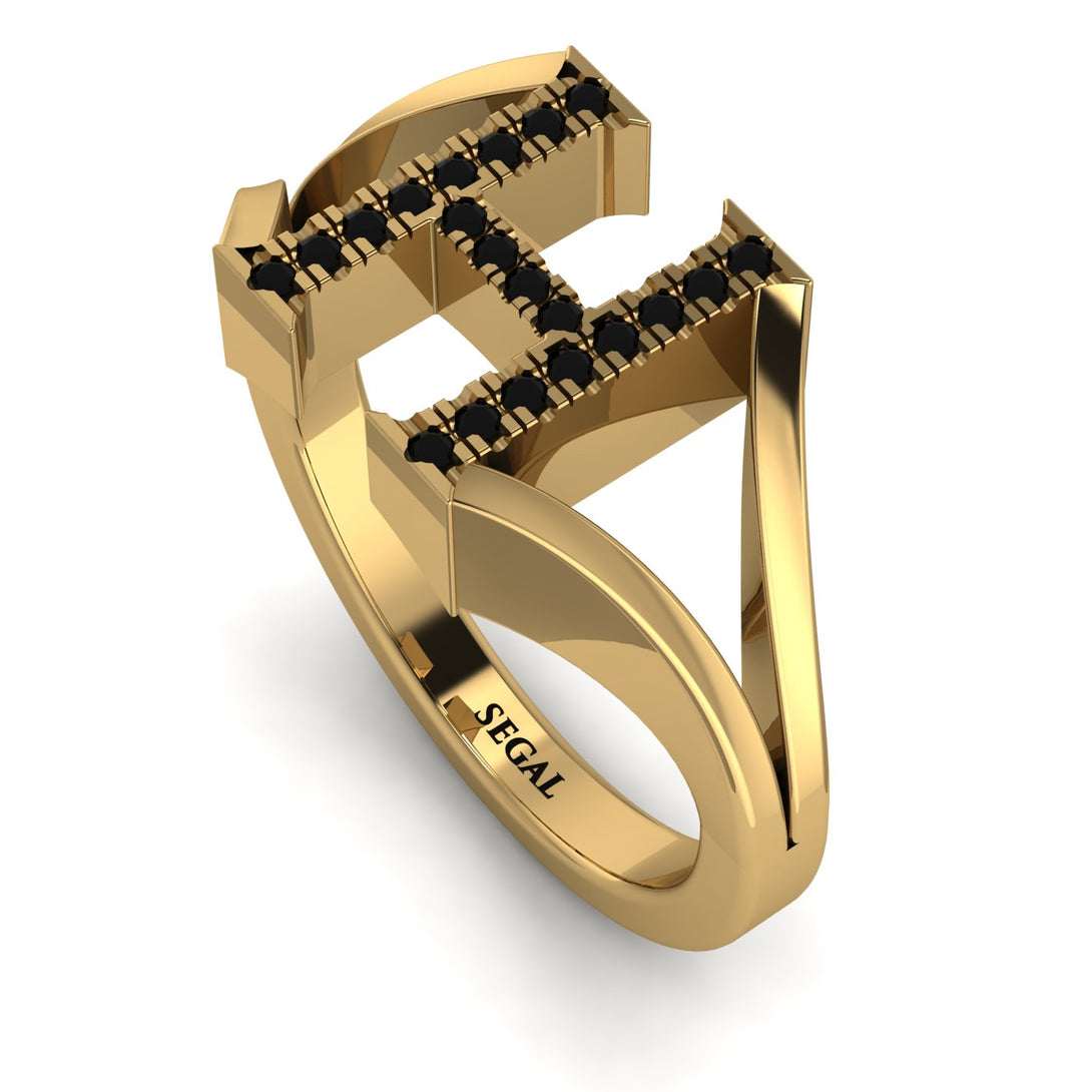 Black Diamond Initial H Ring