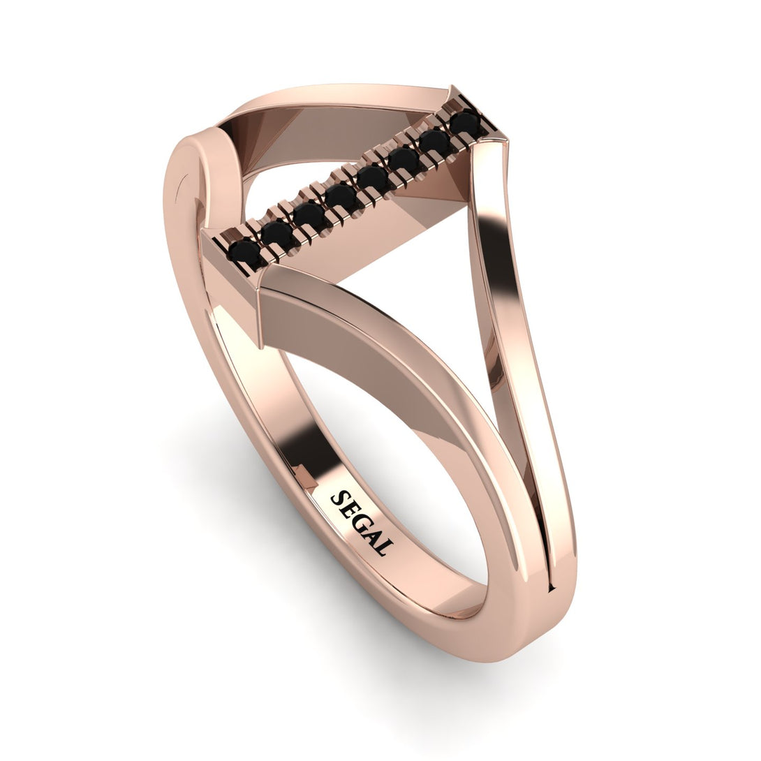 Black Diamond Initial I Ring