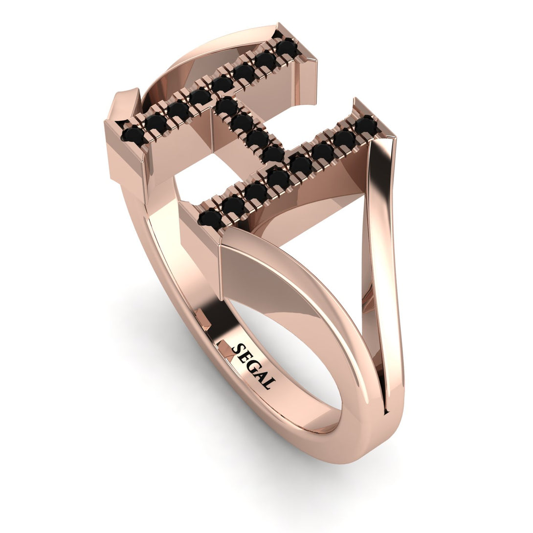 Black Diamond Initial H Ring