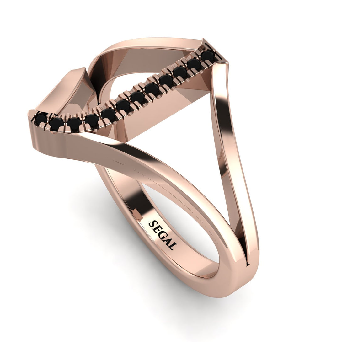 Black Diamond Initial J Ring