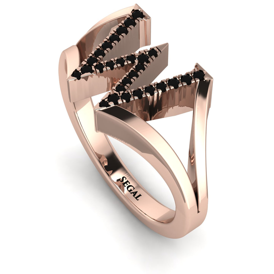 Black Diamond Initial W Ring