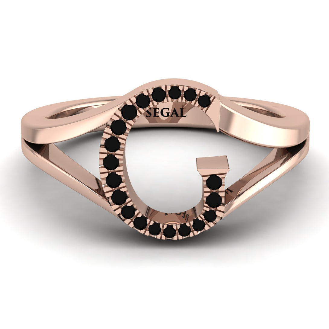 Black Diamond Initial G Ring