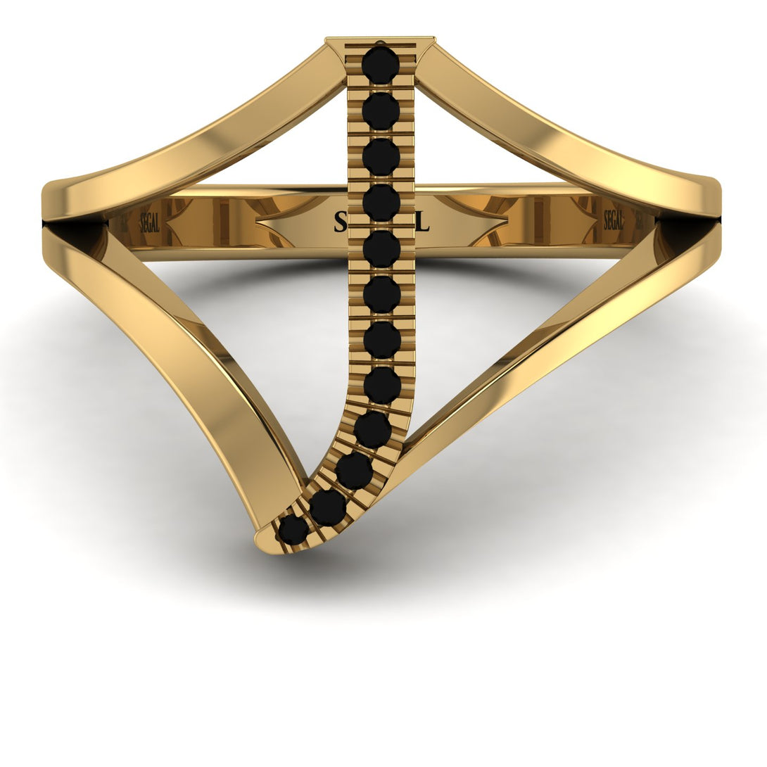 Black Diamond Initial J Ring