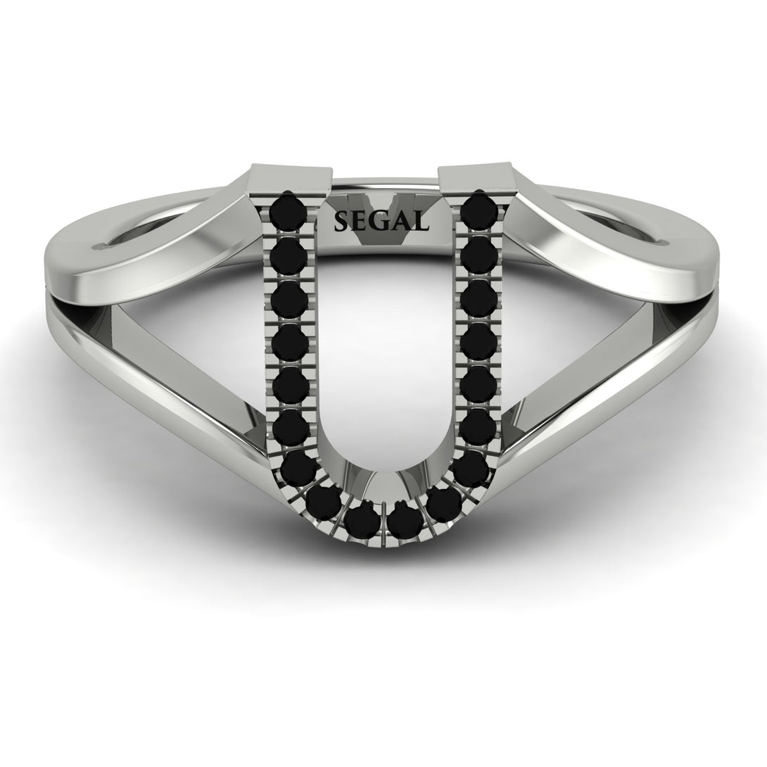 Black Diamond Initial U Ring