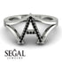 Black Diamond Initial A Ring