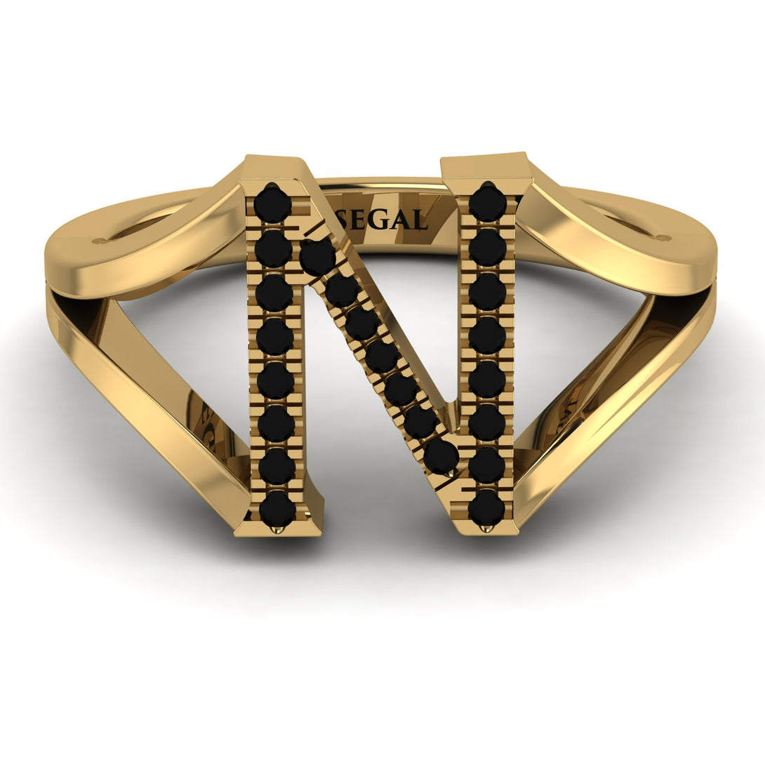 Black Diamond Initial N Ring