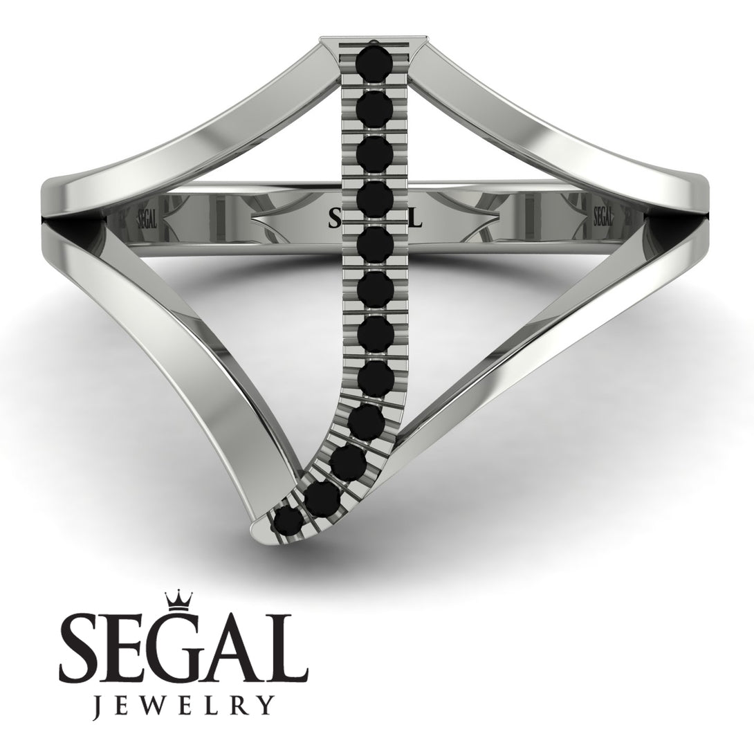 Black Diamond Initial J Ring