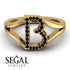 Black Diamond Initial B Ring