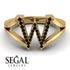 Black Diamond Initial W Ring