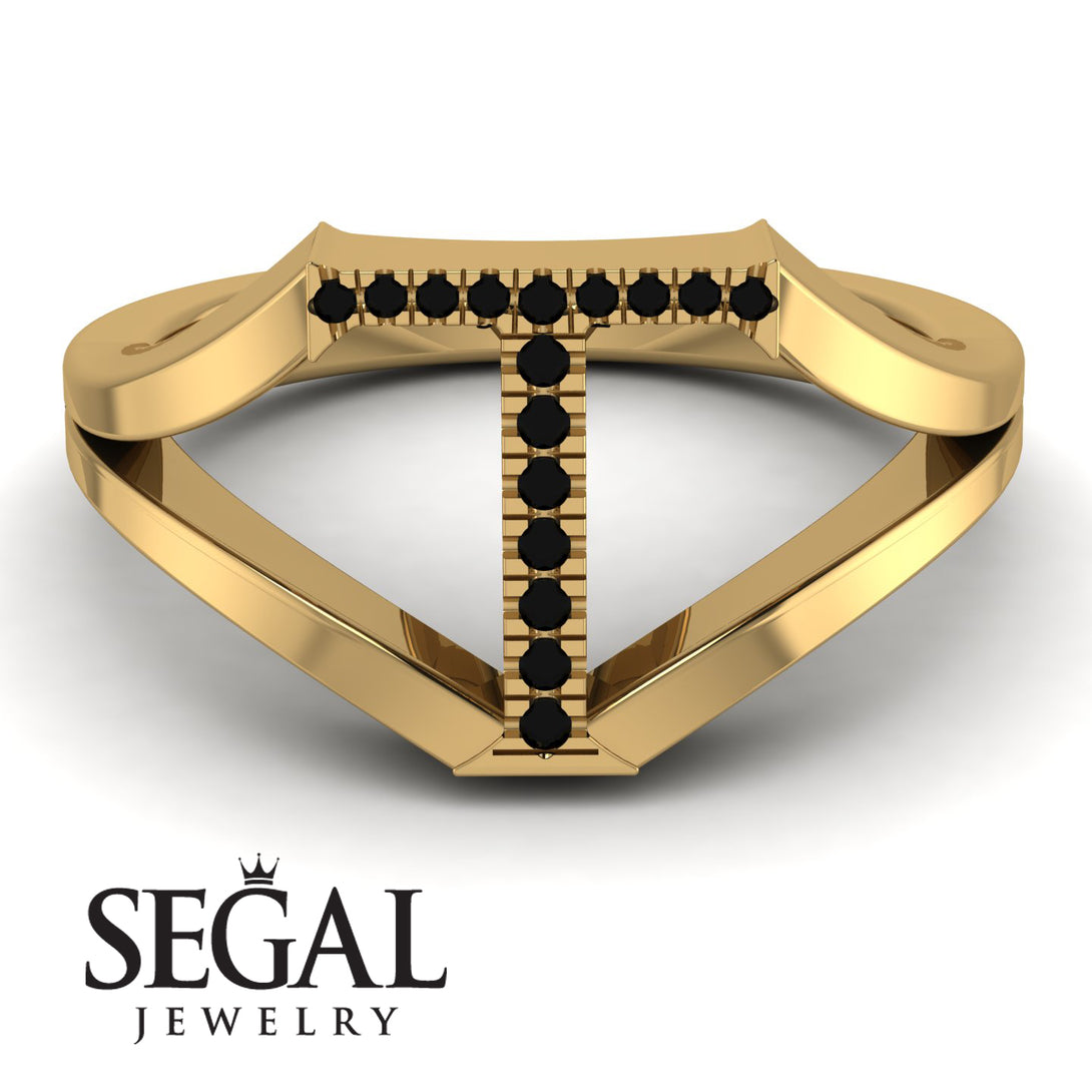 Black Diamond Initial T Ring
