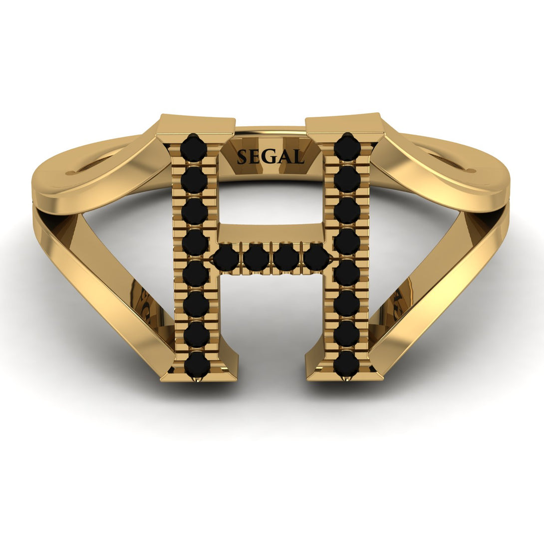 Black Diamond Initial H Ring