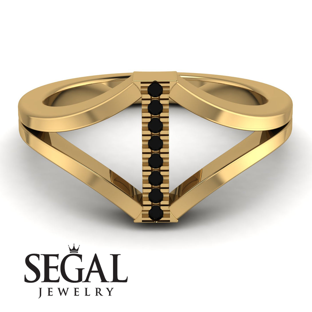 Black Diamond Initial I Ring