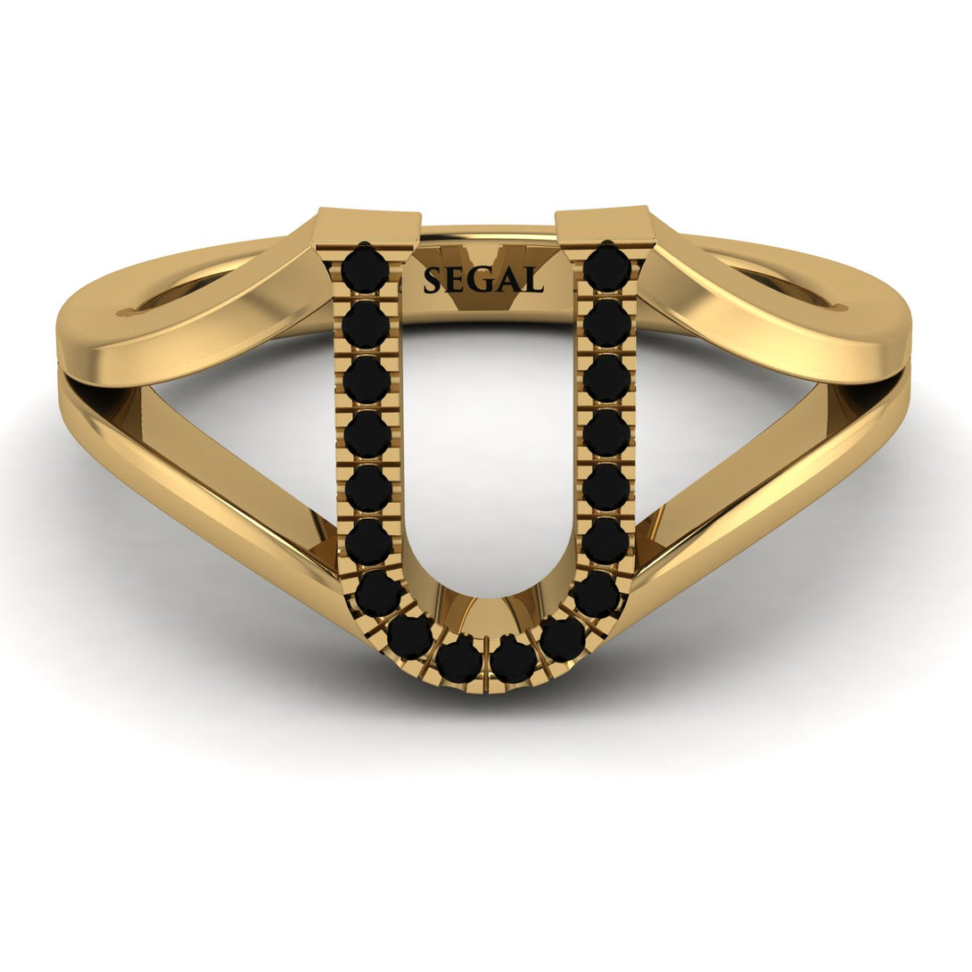 Black Diamond Initial U Ring