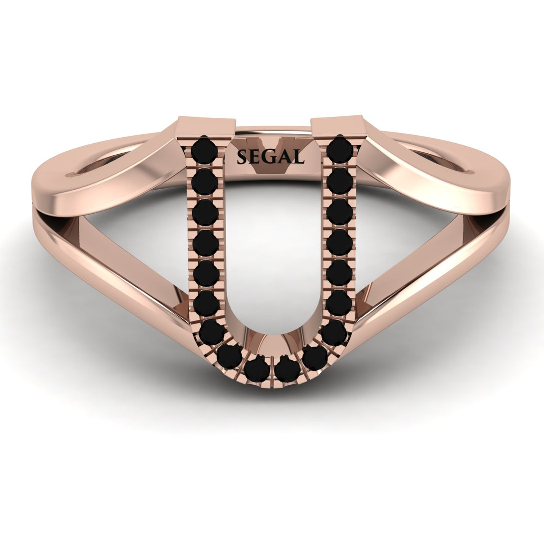 Black Diamond Initial U Ring