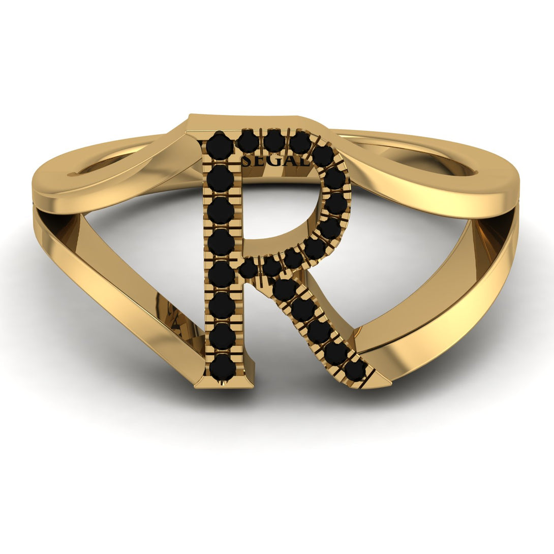 Black Diamond Initial R Ring