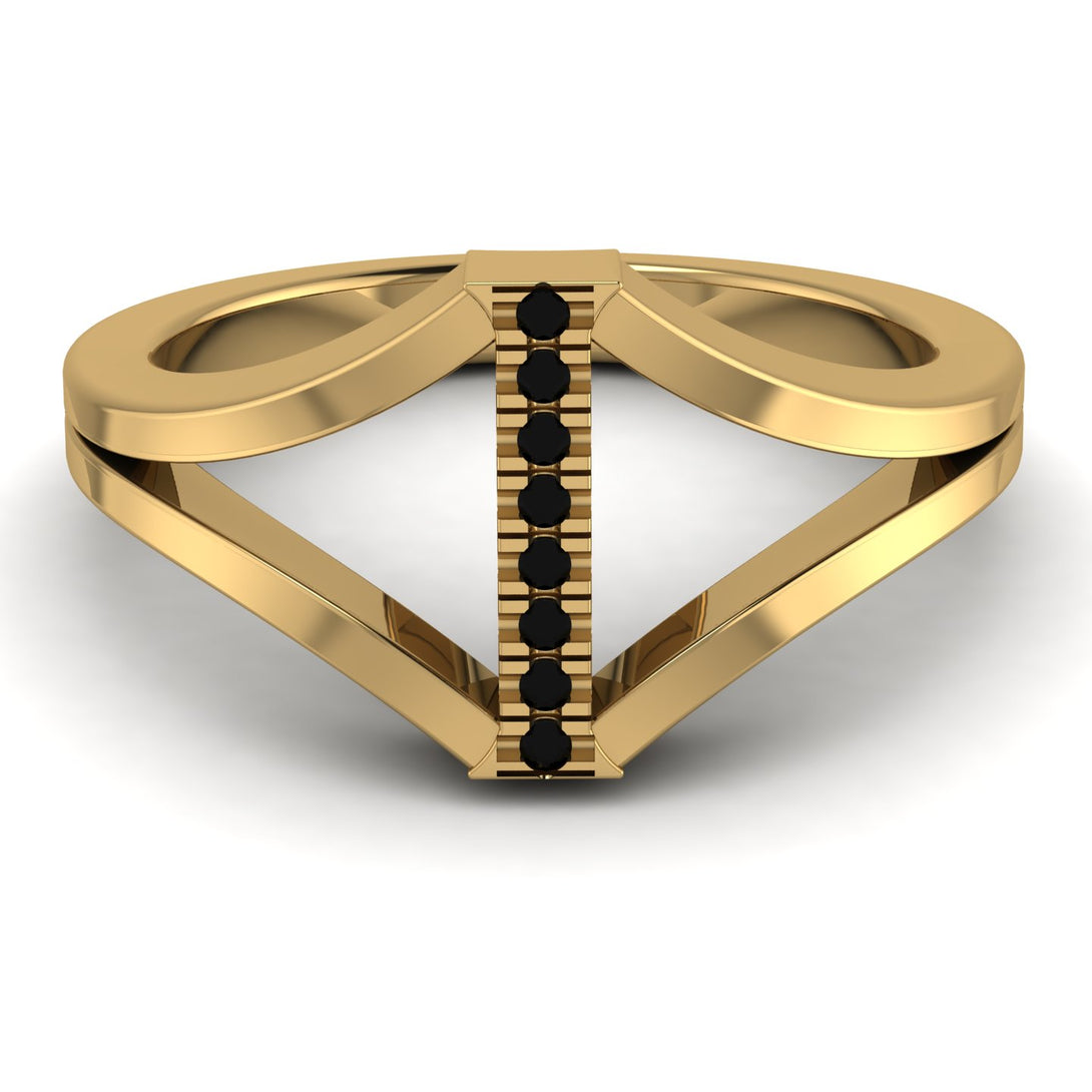 Black Diamond Initial I Ring