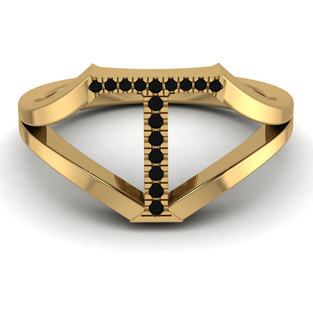 Black Diamond Initial T Ring