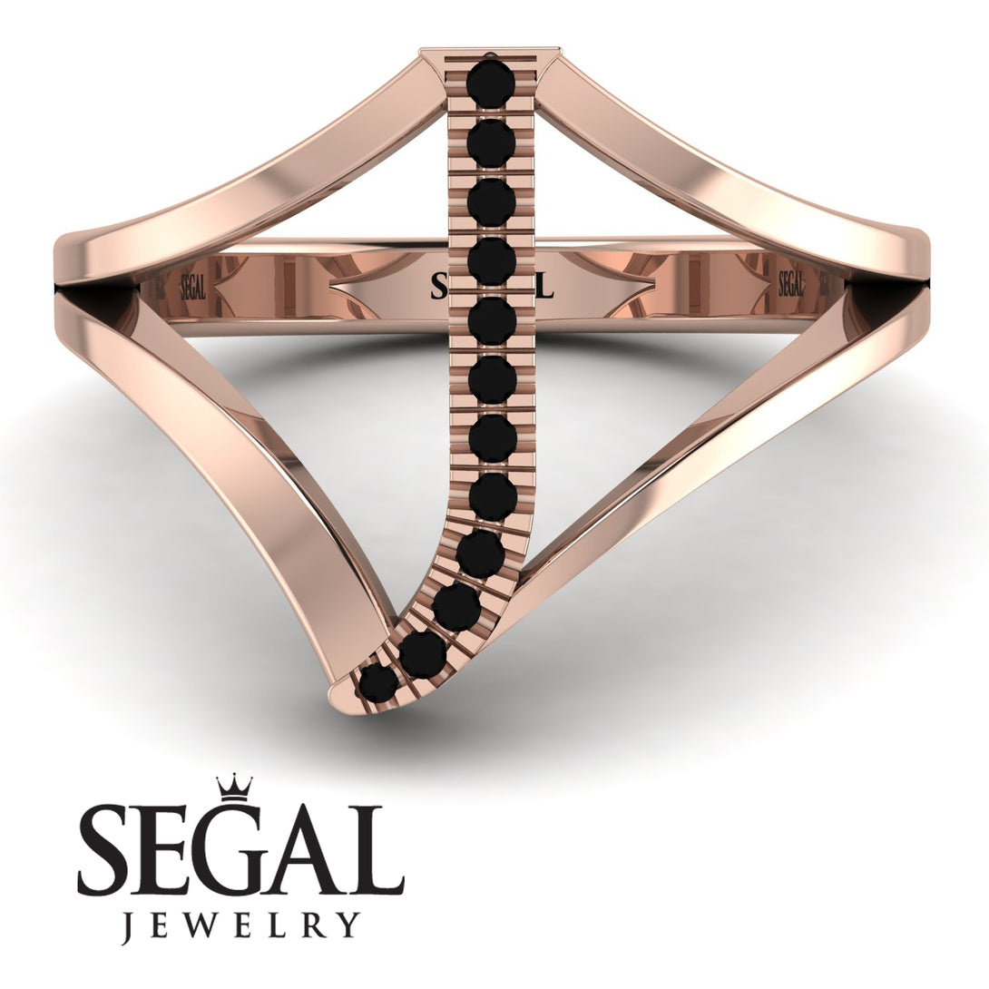 Black Diamond Initial J Ring