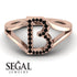 Black Diamond Initial B Ring
