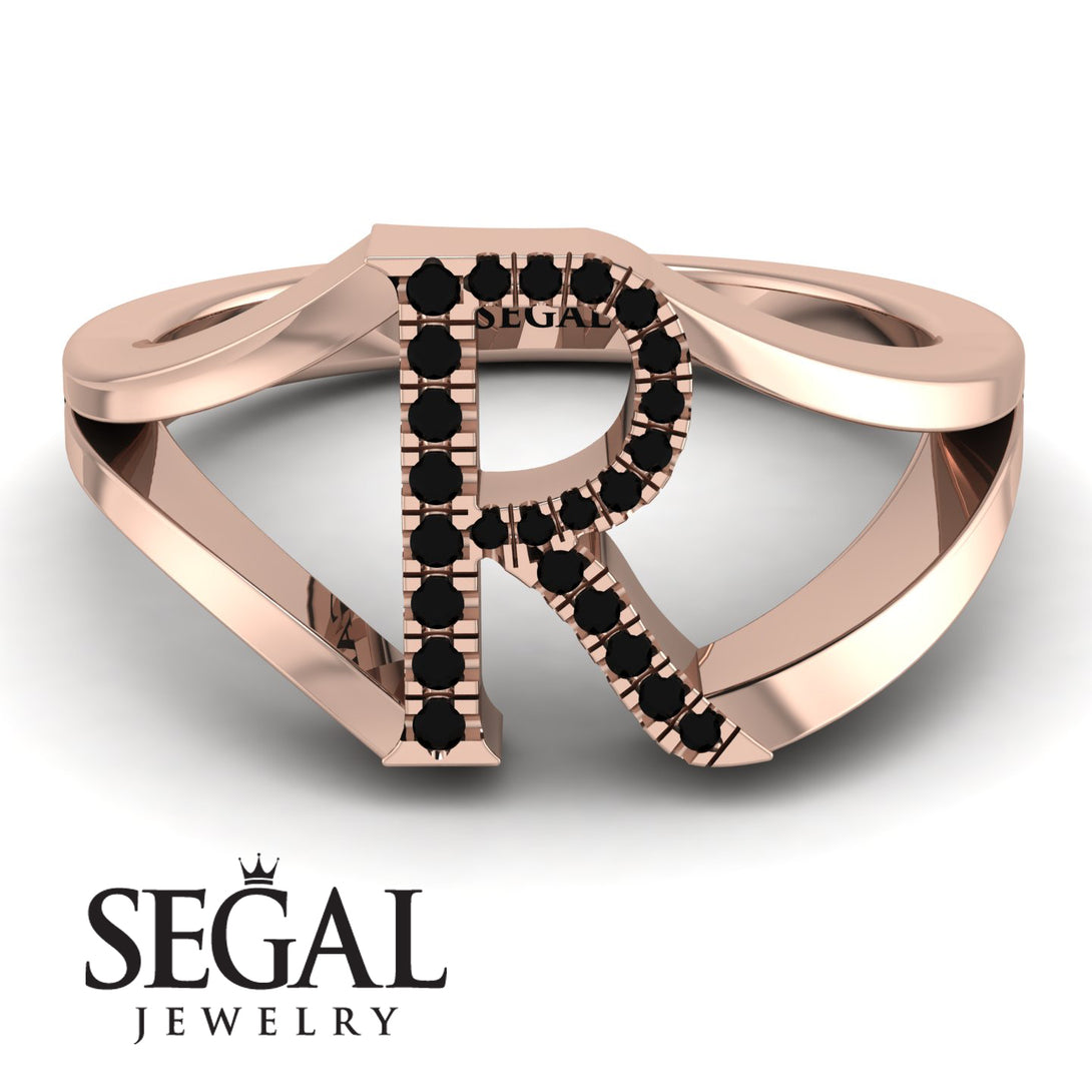 Black Diamond Initial R Ring
