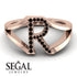 Black Diamond Initial R Ring