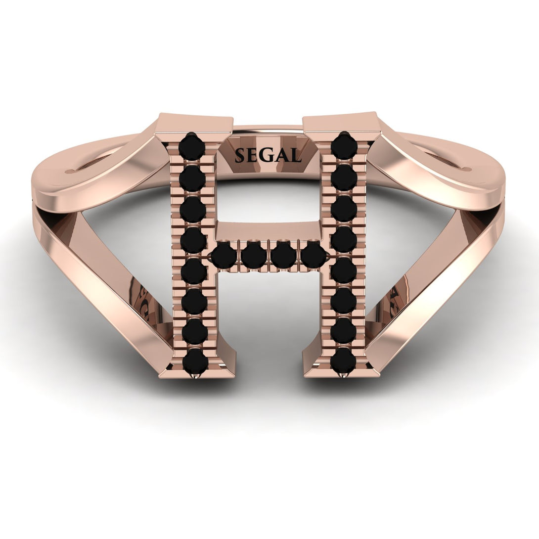 Black Diamond Initial H Ring