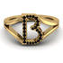 Black Diamond Initial B Ring
