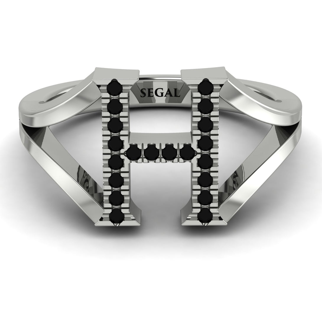 Black Diamond Initial H Ring