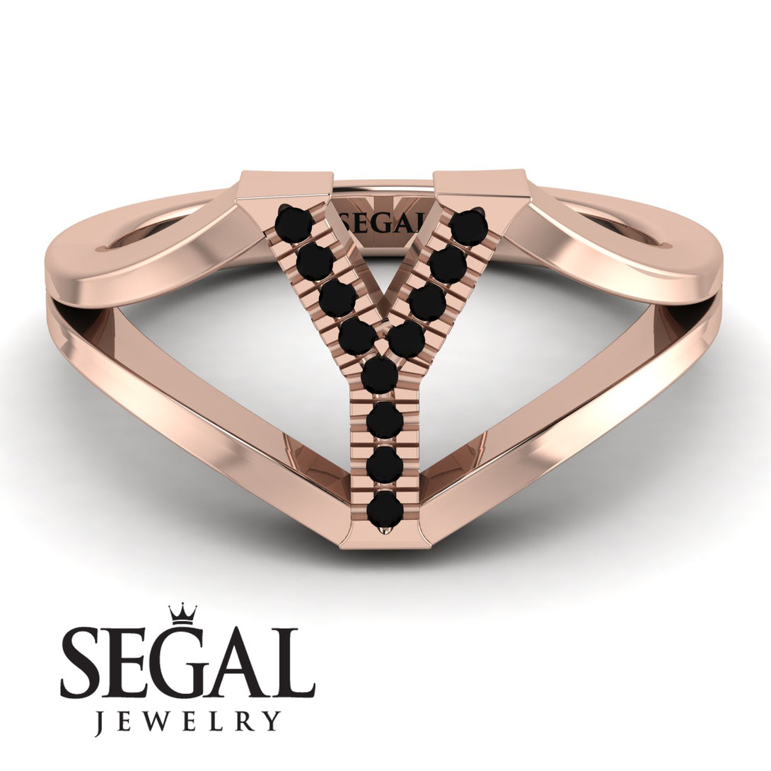 Black Diamond Initial Y Ring