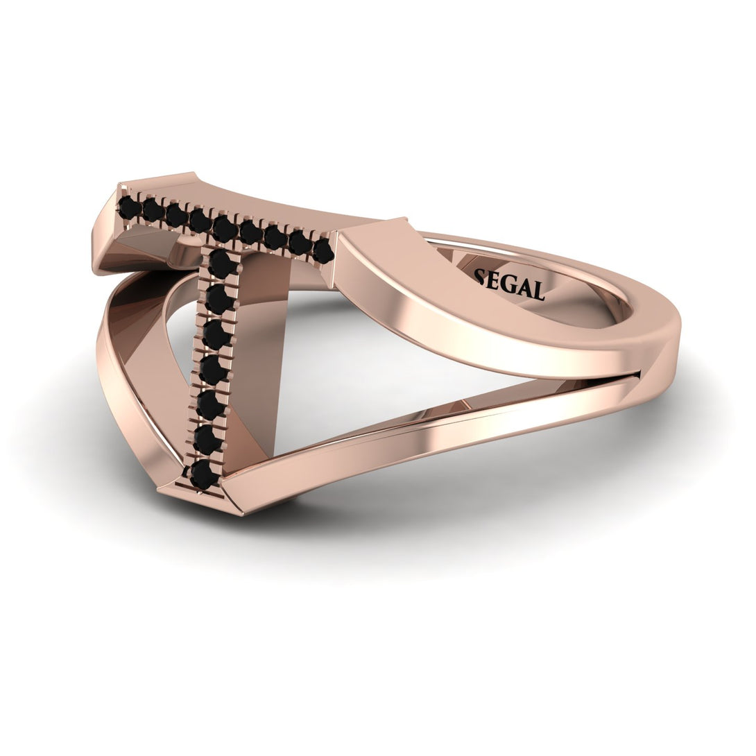 Black Diamond Initial T Ring