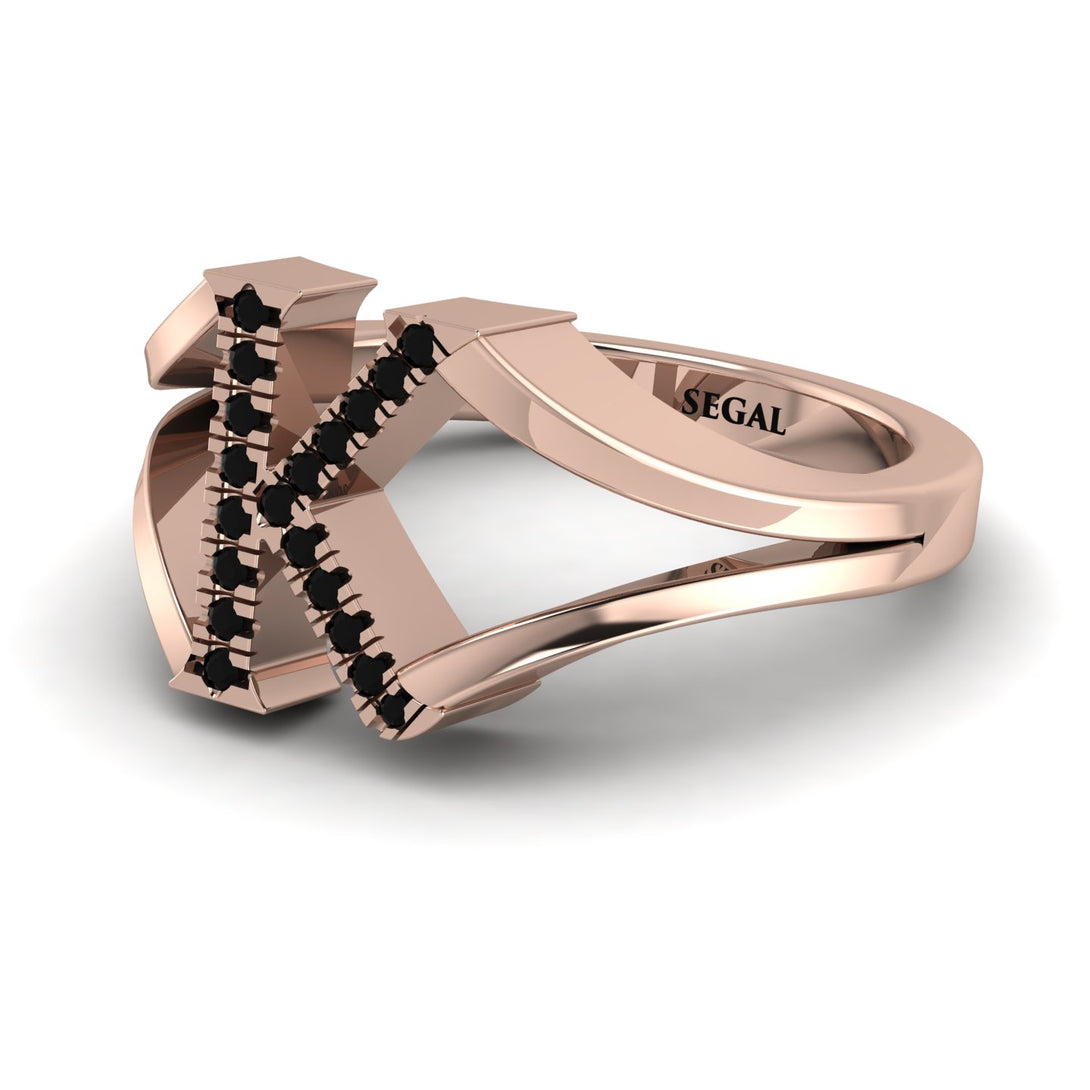 Black Diamond Initial K Ring