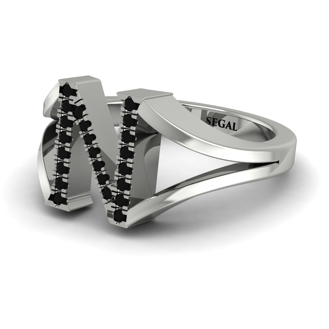 Black Diamond Initial N Ring