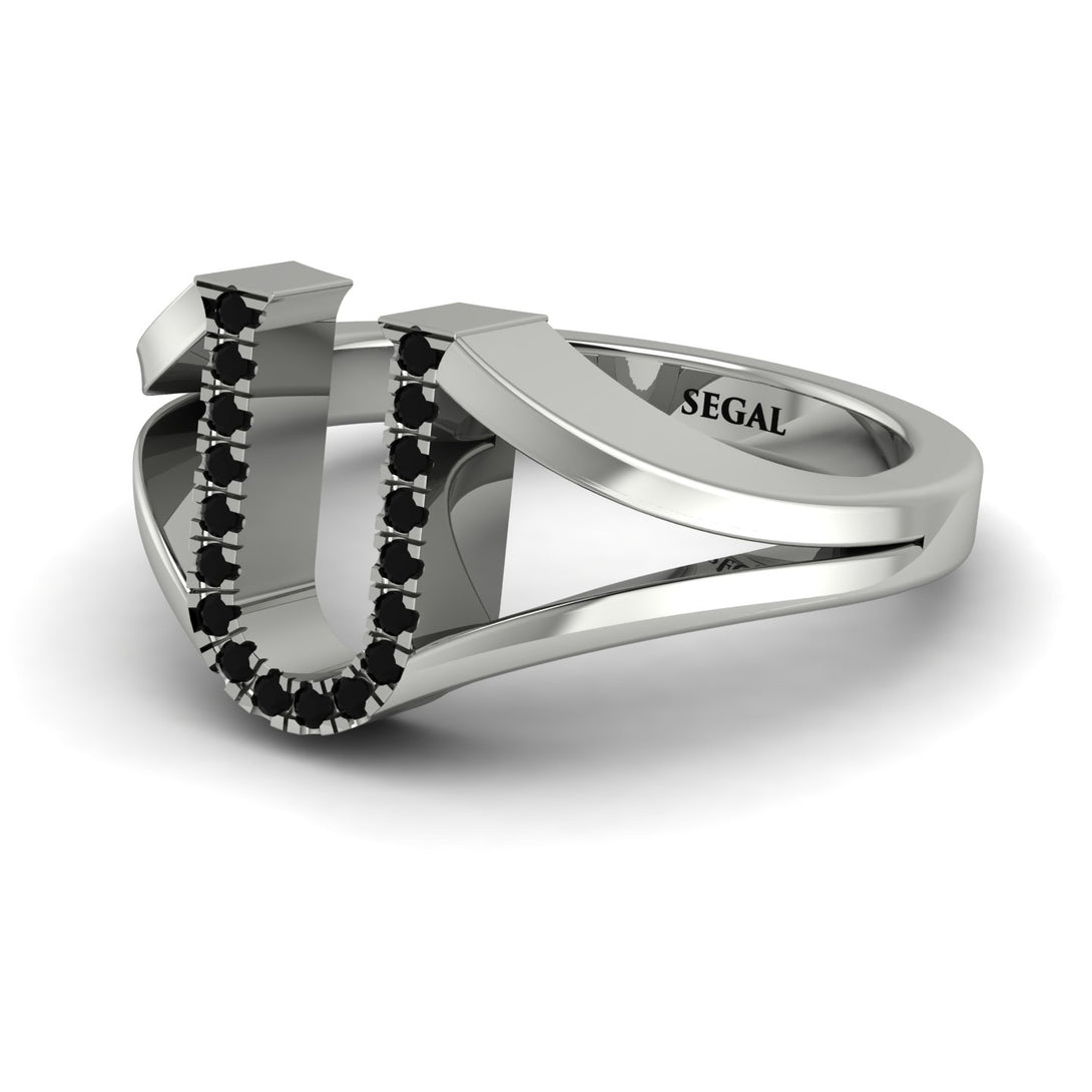 Black Diamond Initial U Ring